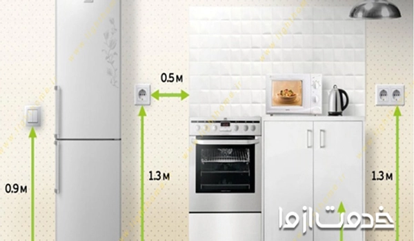 ارتفاع پریز یخچال